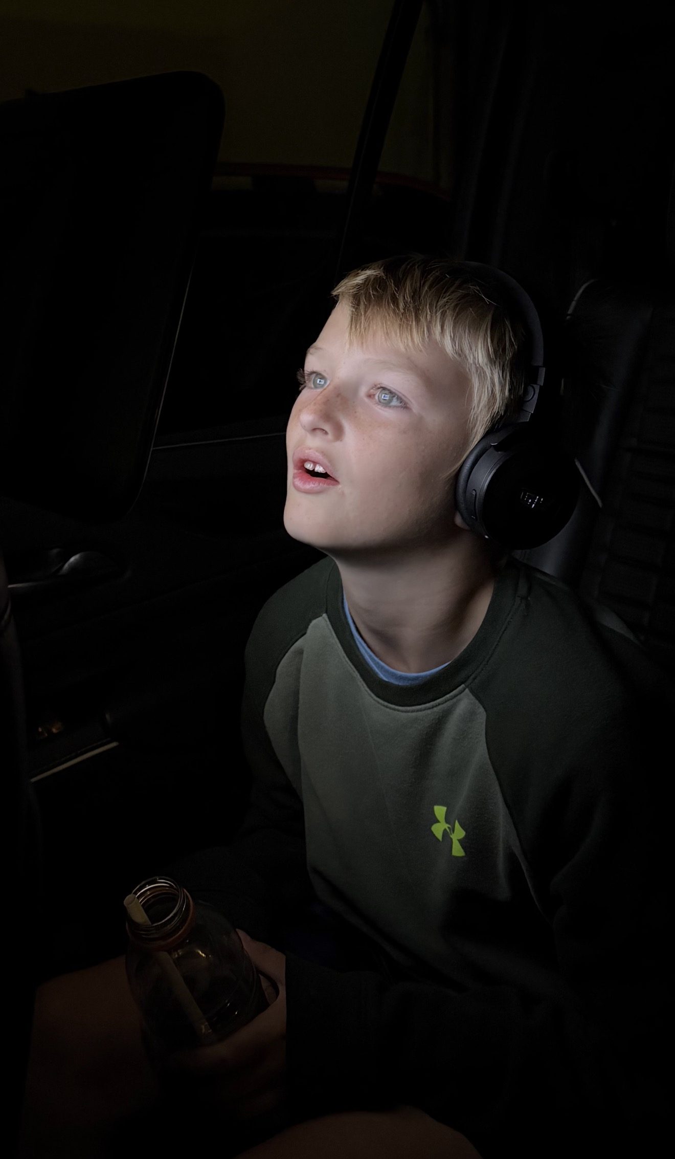 Gabriel, my youngest, in the car. This is where the article starts, and where the profile pictures started.